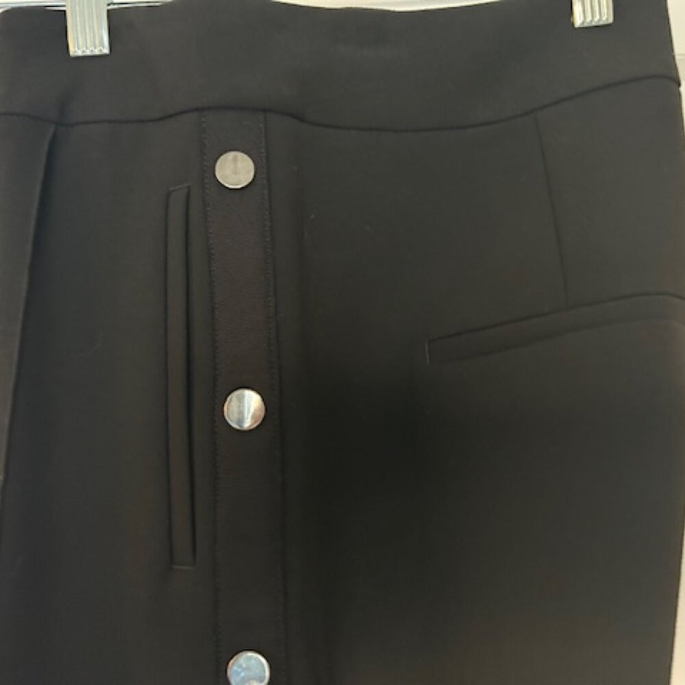 Veronica Beard Irving Techno Fabric Pants with Side Snaps